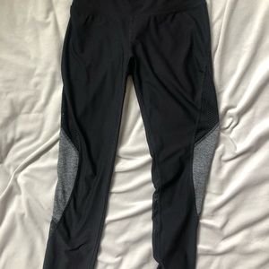 Size small, black leggings with cute mesh details